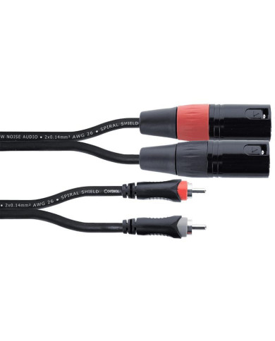 Cordial - Câble audio 2 RCA/2 XLR mâles - 3m