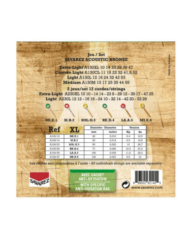 Savarez - Cordes folk Bronze Extra light 10-47