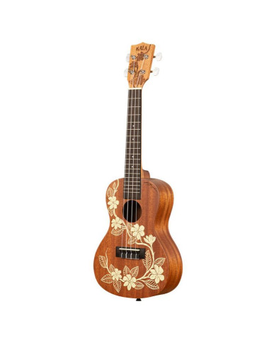 Kala - Ukulélé Gardenia Mahogany, Concert, livré avec housse motif Voyage