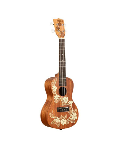 Kala - Ukulélé Gardenia Mahogany, Concert, livré avec housse motif Voyage