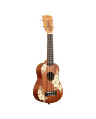 Kala - Hibiscus Mahogany, Soprano, livré avec housse motif Voyage