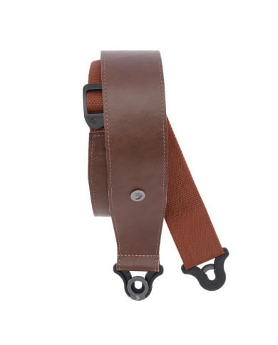 D'Addario - Sangle en cuir Comfort Auto Lock pour guitare, Marron