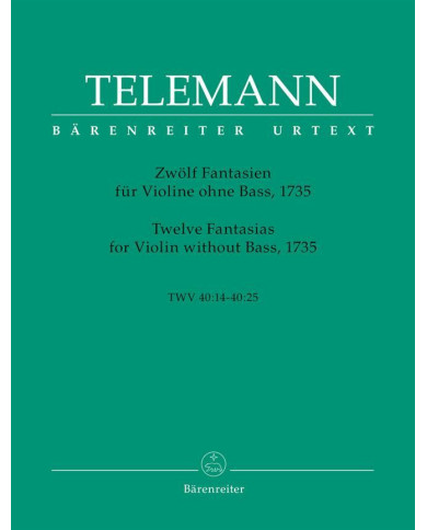 12 Fantasien Für Violine Ohne Bass, 1735 TELEMANN GEORG PHILIPP