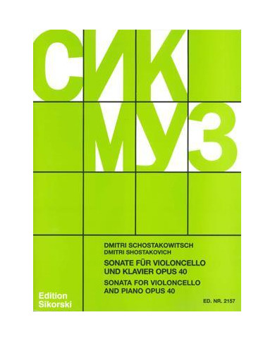 Sonate Op. 40 CHOSTAKOVITCH DIMITRI