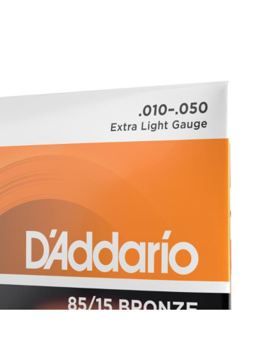 D'Addario - Cordes en bronze pour guitare acoustique D'Addario EZ900, 85/15, Extra Light, 10-50
