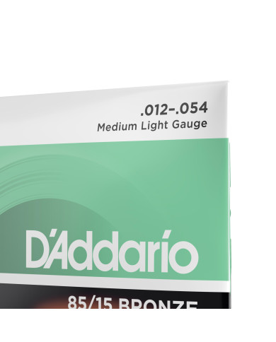 D'Addario Cordes en bronze pour guitare acoustique D'Addario EZ920, 85/15, Medium Light, 12-54
