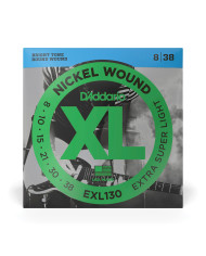 D'Addario Cordes en nickel pour guitare électrique D'Addario EXL130, Extra Super Light, 8-38