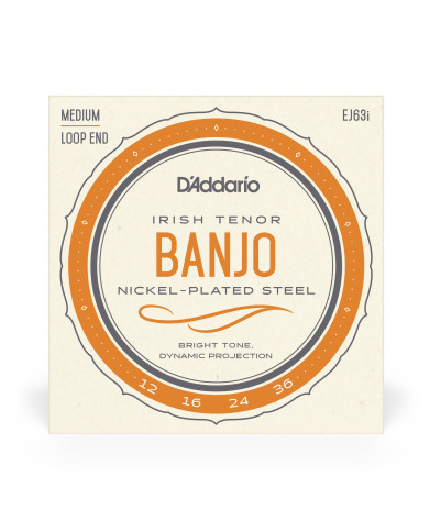 D'Addario - EJ63I Cordes pour Banjo Light Tenor Irish 12-36