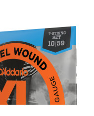 D'Addario - Cordes en nickel pour guitare électrique 7 cordes D'Addario EXL110-7, Regular Light, 10-59