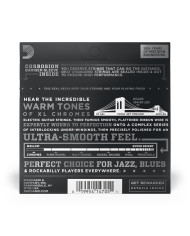D'Addario Cordes à filet plat pour guitare électrique D'Addario Chromes ECG25, Light, 12-52
