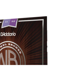Cordes pour guitare acoustique D'Addario NB1152 nickel bronze, Custom Light, 11-52