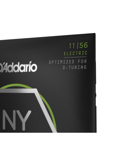 Cordes pour guitare électrique D'Addario NYXL1156 filet nickel, aiguës Medium / graves Extra-Heavy, 11-56