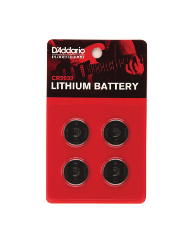 D'Addario PW-CR2032-04 Lot de 4 piles Lithium CR2032
