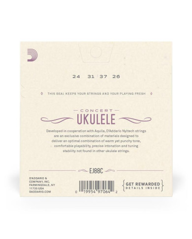 CORDES D'ADDARIO EJ88C - UKULELE CONCERT