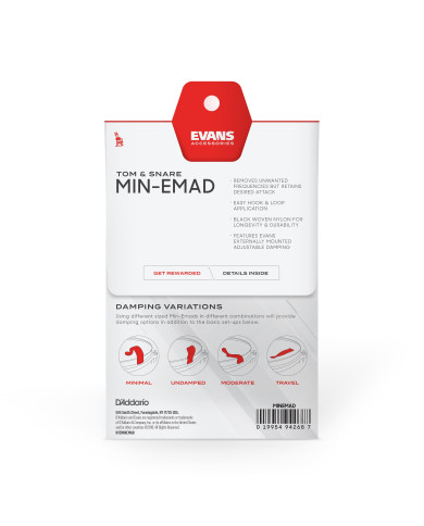 EVANS - Sourdines pour toms et caisse claire EVANS MINEMAD