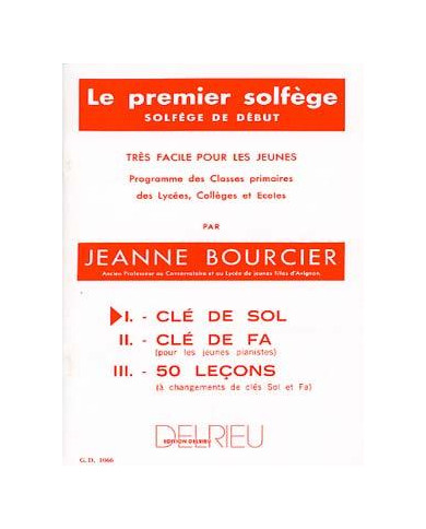 Premier Solfège Vol.1 – Clé De Sol BOURCIER JEANNE