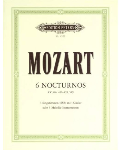 6 Nocturnes K.346, K.436-9, 549 (It./Ger.) MOZART WOLFGANG AMADEUS