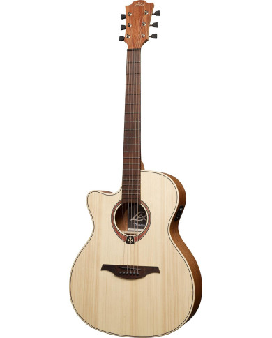 LAG TL70 ACE NAT - Guitare Folk Auditorium Pan-Coupé Électro Gaucher Naturelle